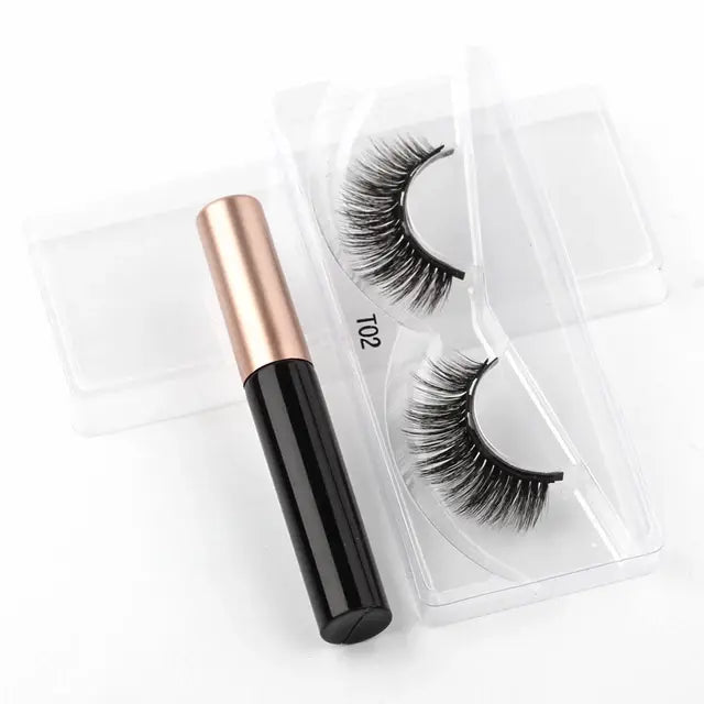 Magnetic Eyelashes Set with Waterproof Eyeliner and Tweezer