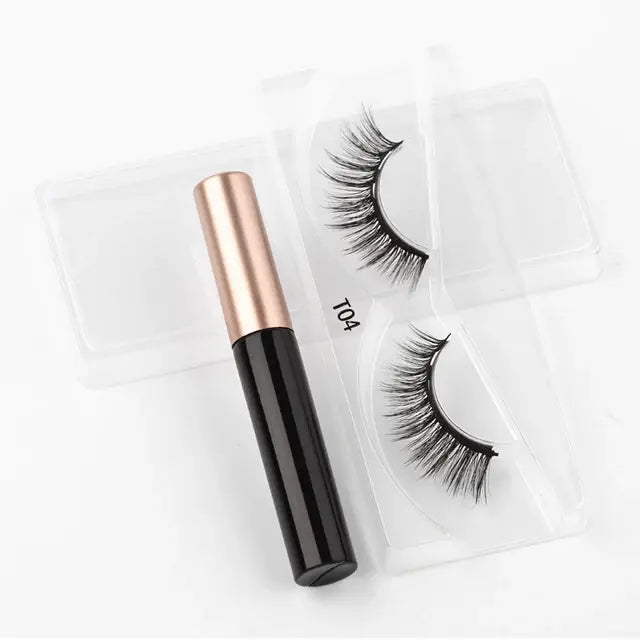 Magnetic Eyelashes Set with Waterproof Eyeliner and Tweezer